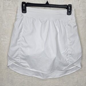 Lululemon Hotty Hot High Rise Skirt Skort *Long White W8AECT - 6 EUC